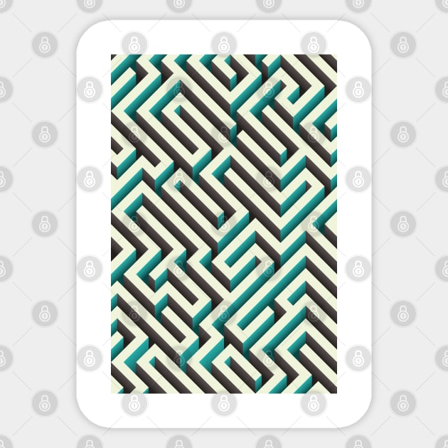 cyan maze Sticker by AtelierNab